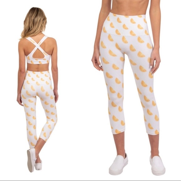 MORGAN STEWART LA Collection orange slice capri leggings XS/S NWT - Picture 6 of 6